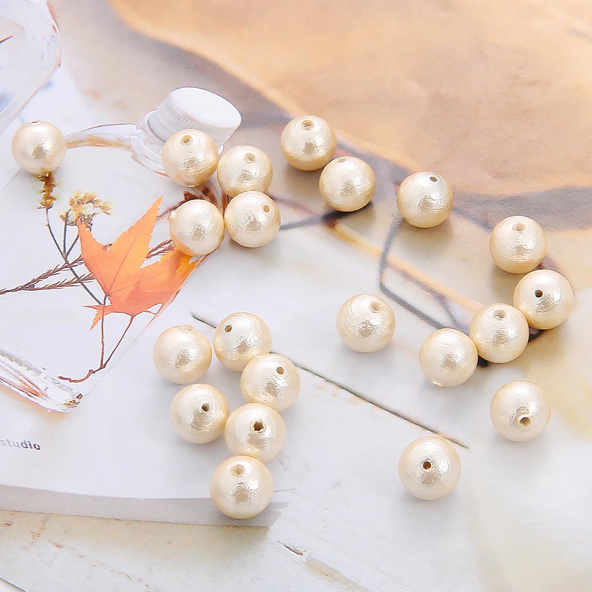 

Хлопковые жемчужные бусины белого и бежевого цвета 8/10/12 мм для изготовления ювелирных изделий из серег и браслетов своими руками 8mm 1pc бежевый