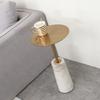 Marble Side Table Nordic Modern Minimalist Metal Coffee Table Designer Round Small Corner Table for Showflat/Balcony/Living Room