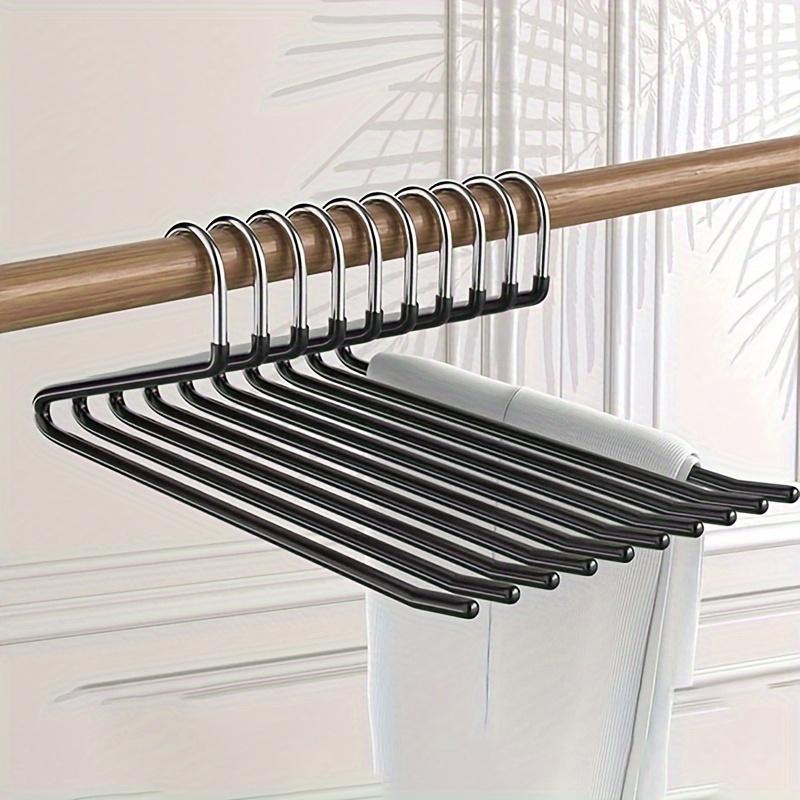 10pcs Metal Z-Shaped Pants Hangers - Space-Saving, Durable for Home & Store Use, Multi-Functional Clothing Rack