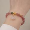 Natural Strawberry Crystal Jadeite Gourd Bracelet Bangles Women Fashion Jewelry Accessories Gift