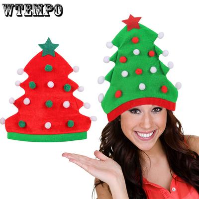 WTEMPO 1PC Christmas Tree Shaped Hats Creative Festivals Party Hats Thanksgiving Christmas New Year Decorations