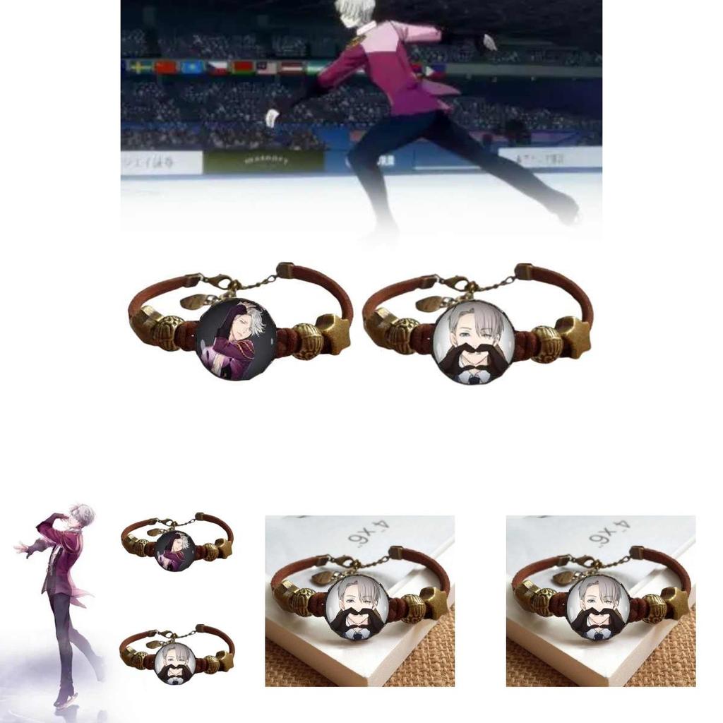 Yuri On Ice Cartoon Character Hand Chain Decorative Glass Wristband For Fans