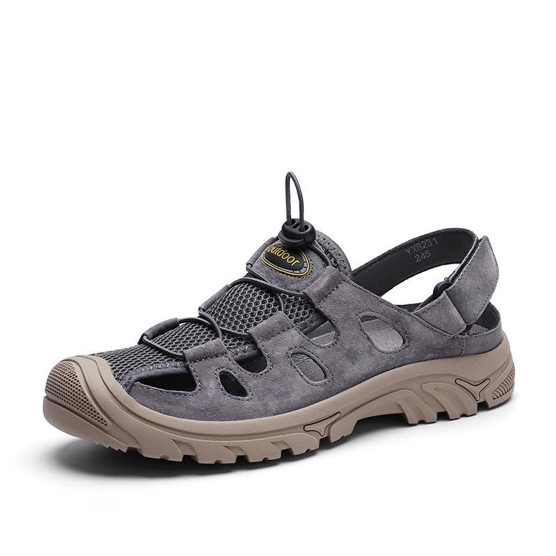 

Men s sandals summer wear sports cool slippers men s bag head trend hole beach shoes men s beach shoes 38