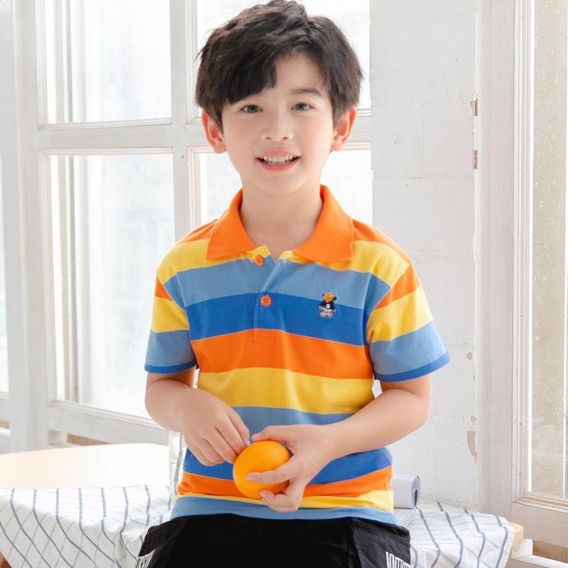 

Футболка с короткими рукавами для мальчиков и девочек, летняя рубашка-поло, детская одежда, чистый хлопок, корейский стиль, большая детская рубашка с отворотом 120cm