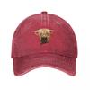 Scottish Highland Cow Beauty Baseball Cap Kids Hat Derby Hat Military Cap Unisex Womens Golf Clothing Unisexs