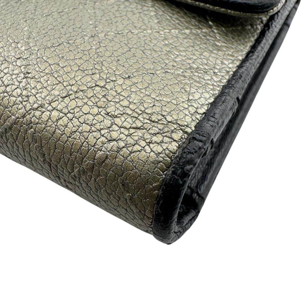 CHANEL quilting Bicolole leather Purse Silver leather Used