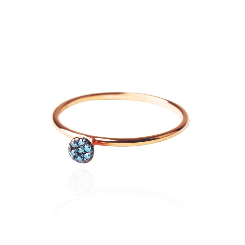 Mezmic Fairy 14K Blue Diamond Cute Ring