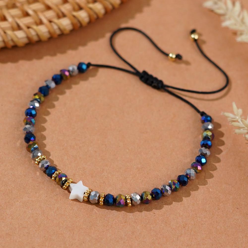 Handmade Woven Crystal Beaded Star Bracelet - High-Grade, Trendy Daily Wear Jewelry