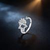 Blume Kupfer eingelegt funkelnde Strasssteine Drehbarer Damen-Verlobungsring Anti-Stress und Angstlinderung drehbarer Ring