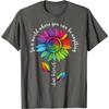 Rainbow Sunflower Be Kind Autism Awareness Graphic Tee Casual Cotton T-Shirt Unisex