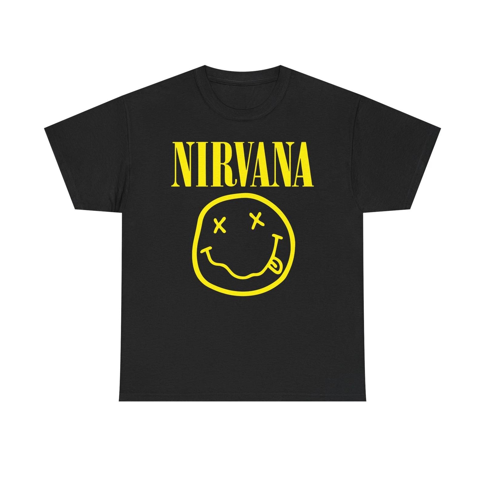 Nirvana Big Yellow Logo Black Tee S