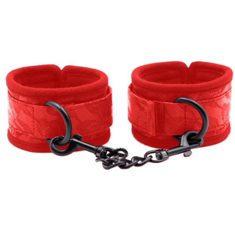 SM Tools Leather Hand and Foot Cuffs with Lace Sponge Binding