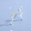 Fashion  Silver Needle Gold Color Rose Flower Girl Heart Earrings For Women Fine  Girlfriend Gift Pendientes