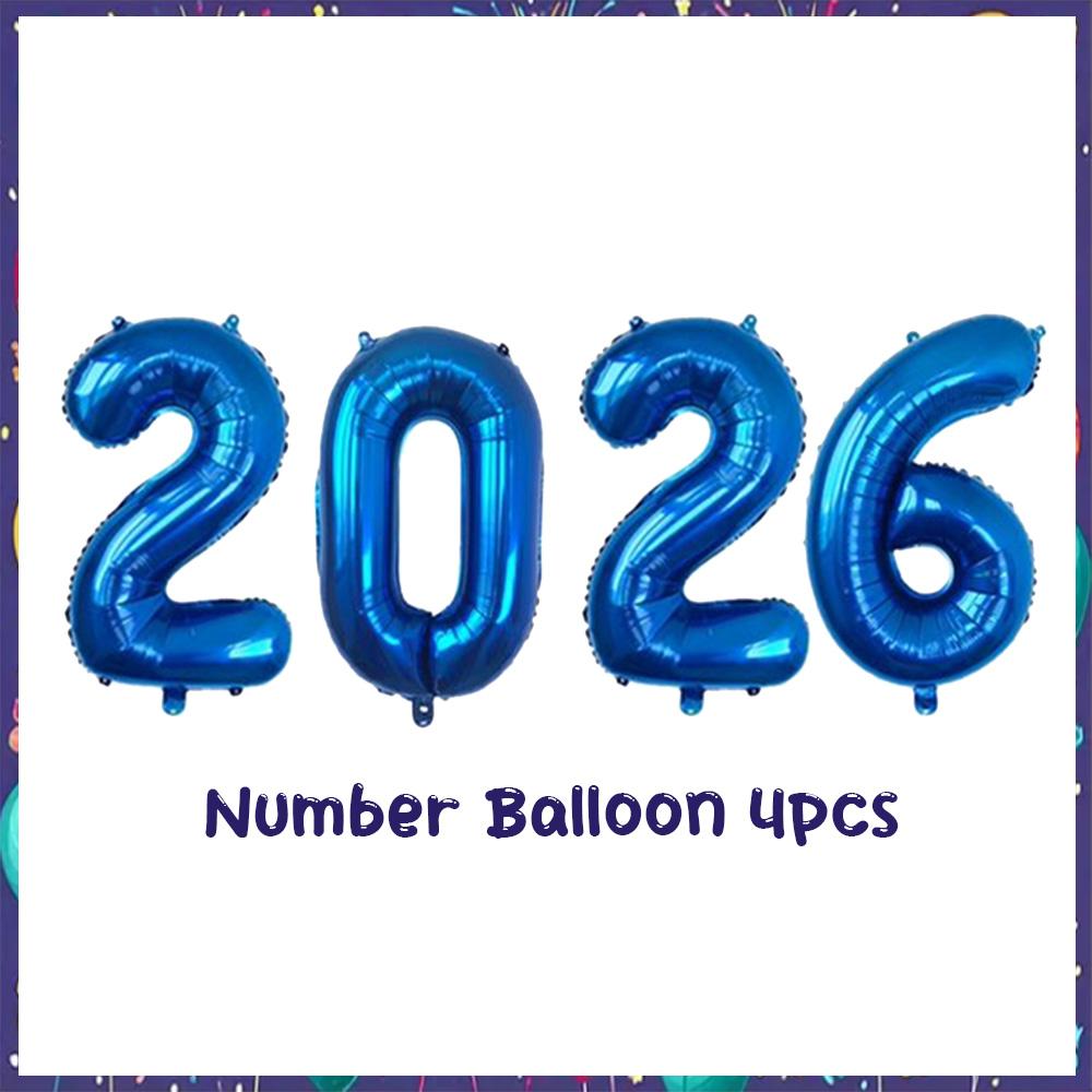 32inch 2026 Foil Balloons Color New Year Party Decorations Anniversary Supplies 12 Inch Glitter Latex Balloons Photo Booth Props
