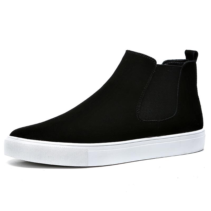 Übergröße Herren Casual Chelsea Boots Schwarz Tide Kuh Wildleder Flache Schuhe Herbst Winter Stiefel Party Bankett Knöchel Botas Hombre