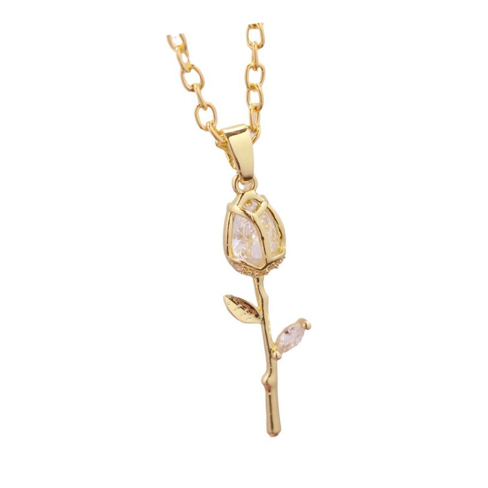 

Элегантное колье-подвеска Тюльпаны Золотые кристаллы Цветочные украшения Заявление для женщин Романтика Свадебный аксессуар белый