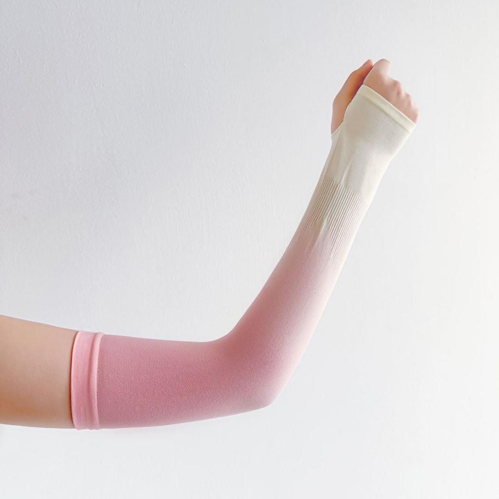Unisex Summer UV Protection Arm Sleeves Gradient Color Ice Silk Cooling Sleeves