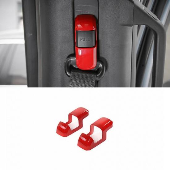 Car Seat Belt Buckle Adjust Frame Trim For Ford F150 F-150 2015- Bright Red