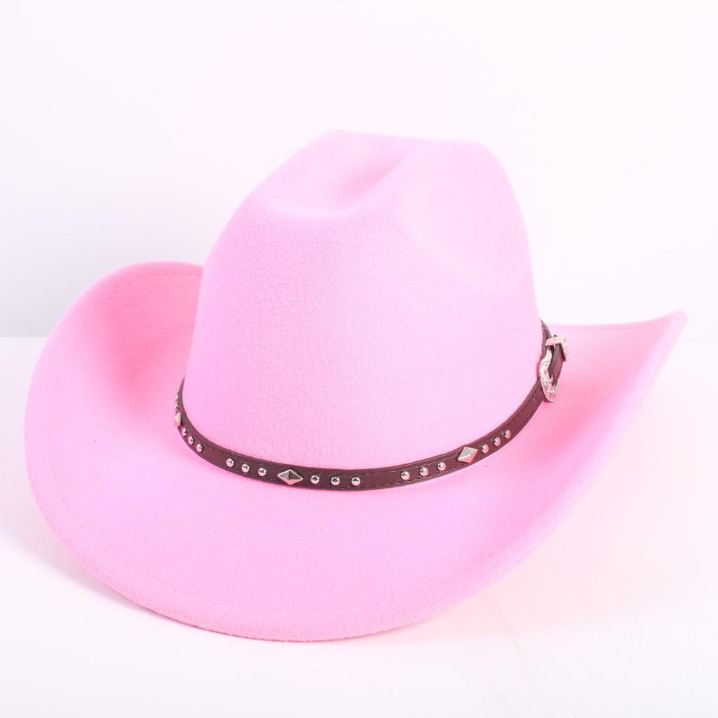 Popular European and American fashion OL style one-word cowboy hat men's and women's high-end top hat jazz hat felt hat