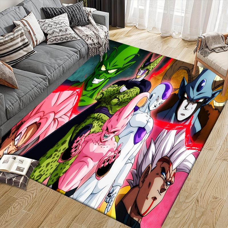 Dragon Ball Square Area Rug, Non-Slip Floor Mat for Living Room, Perfect Gift for Dragon Ball Fans