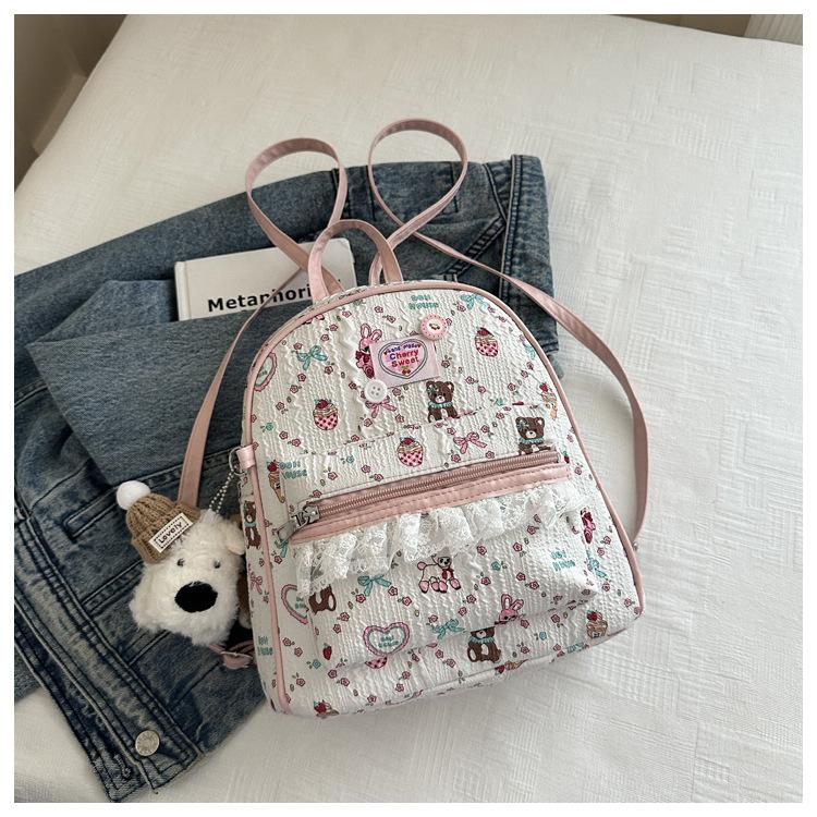Schoolbag high-end sense large-capacity cartoon backpack bag female 1011 new travel backpack college student class schoolbag
