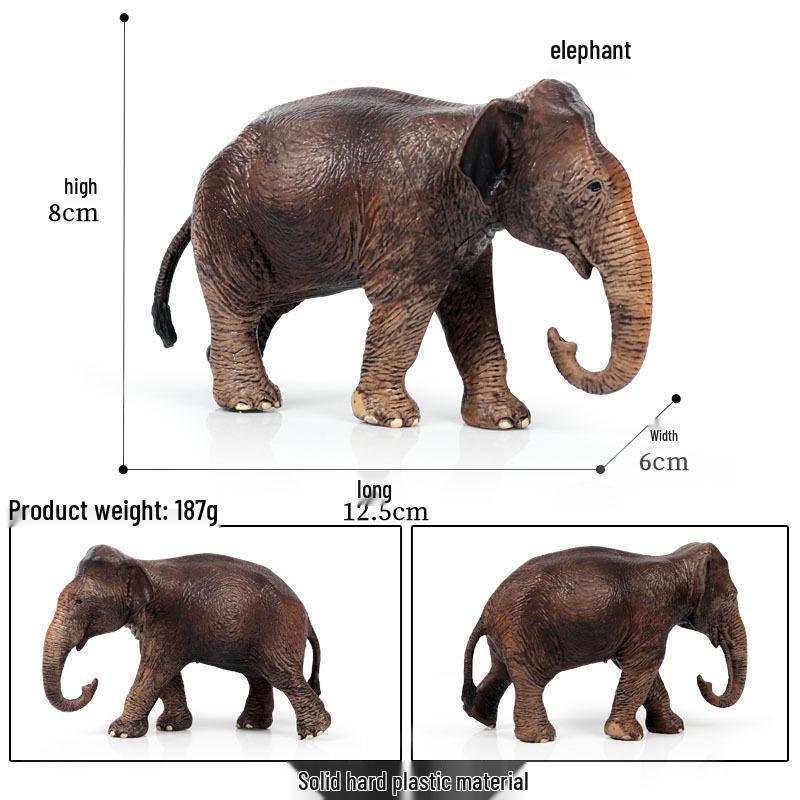 Wildlife Elephant Simulation Toy: African & Asian Elephant Model for Children