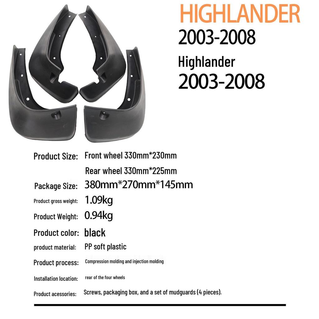 2003-2008 Toyota Highlander Car Fender