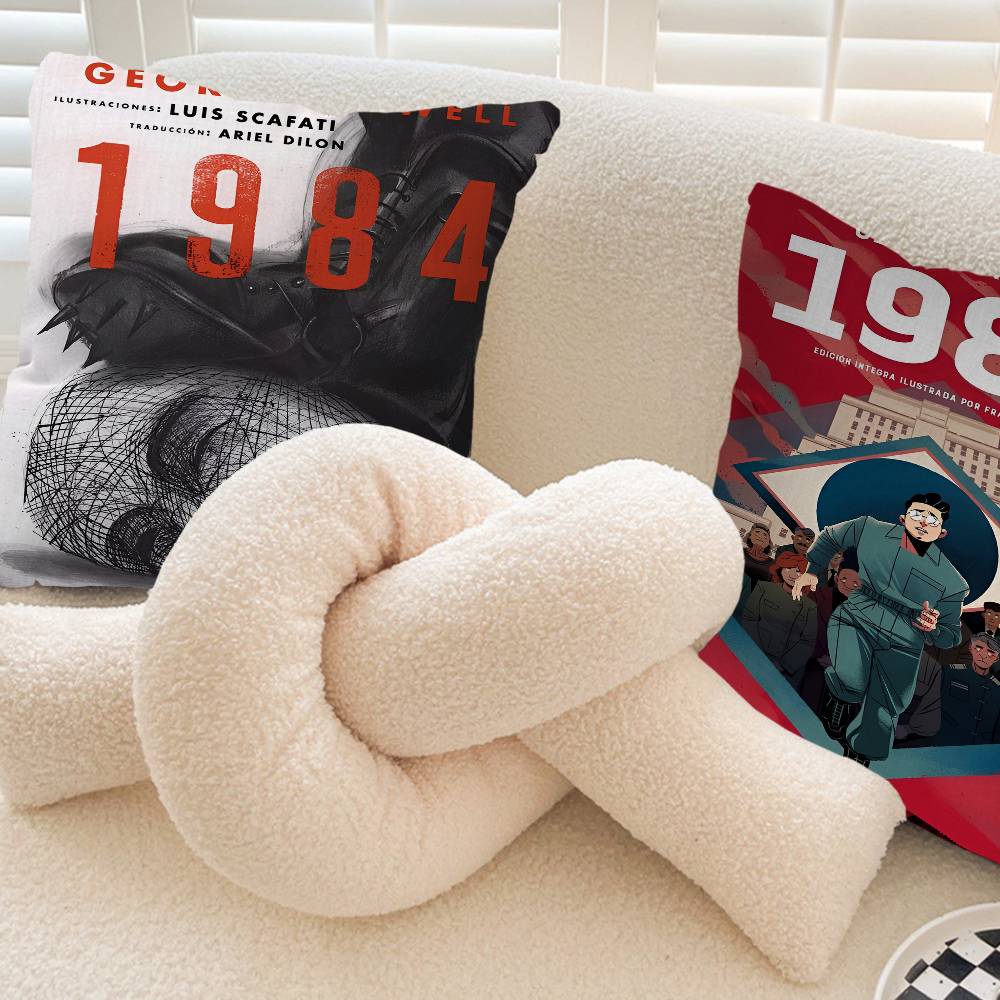 1984 George Orwell Stitch Lucky Dragon Pillow Cover Sofa Cushion Cover Home Room Decoration Children Gift