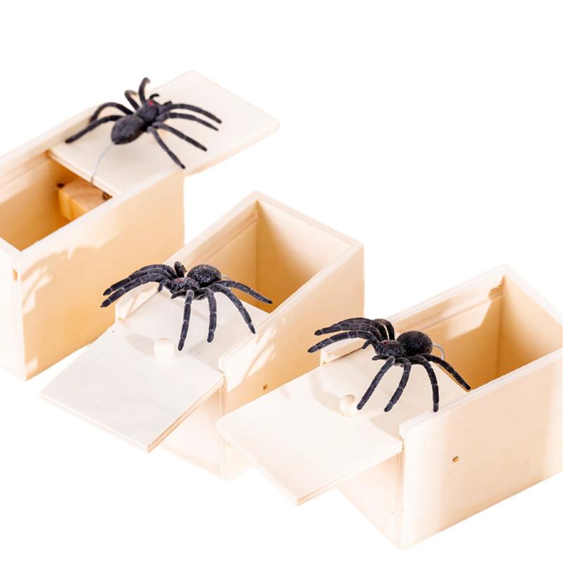Trick Spider Grappige Scare Box Houten Verborgen Box Kwaliteit Prank Houten Scare Box Leuk Spel Prank Trick Vriend Kantoor Speelgoed