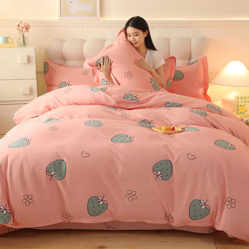 Thickened Brushed Pure Cotton Autumn/Winter Bedding Set - All-Season Universal (Four-Piece & Three-Piece Options)