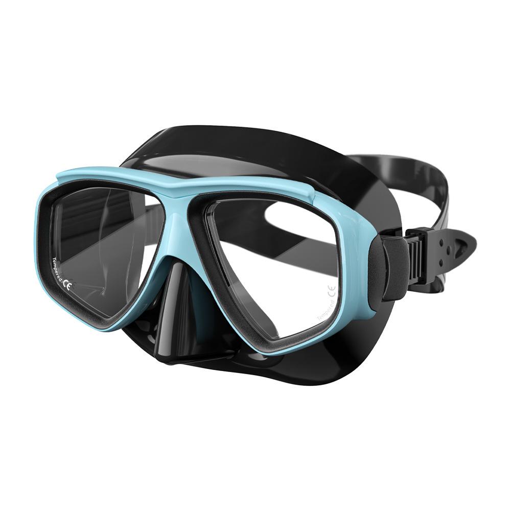 Custom Professional Snorkeling & Diving Goggles  Silicone + PC Material 2 Windows Universal Fit
