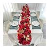 Uflower Atficial White Flower Row Runner Elegant Artificial Center Stage Background for Wedding Party Home Decoration
