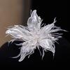 Feather Pearl 3D Organza Flower Patch Twisted Wire Crystal Flower DIY Sewing Decals Handmade Multi-layer Embroidery Patch