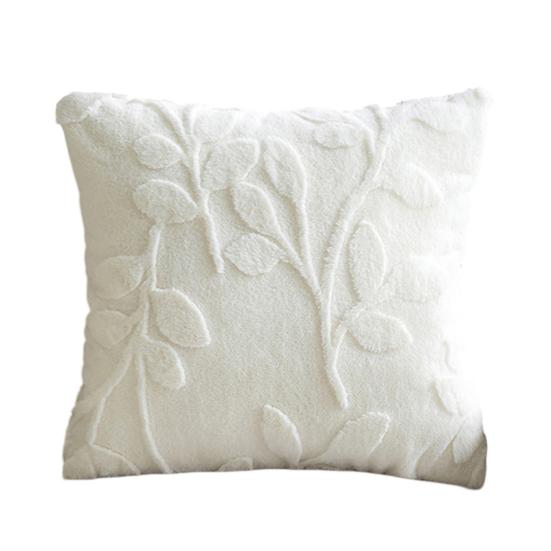 Plush Jacquard Pillow Cover, 3D Embossed Solid Color Cushion Case, 17.7 x17.7 Inch Anti-Static Soft Throw Pillow Cover, Modern Cozy Home Decor for
