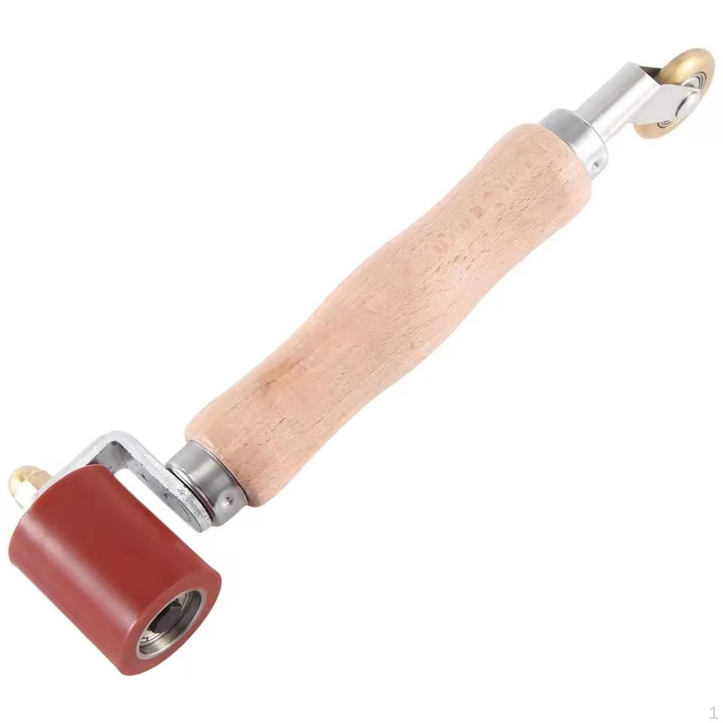 PVC Film Roller Wood Handle DoubleEnded Metal Brackets Red