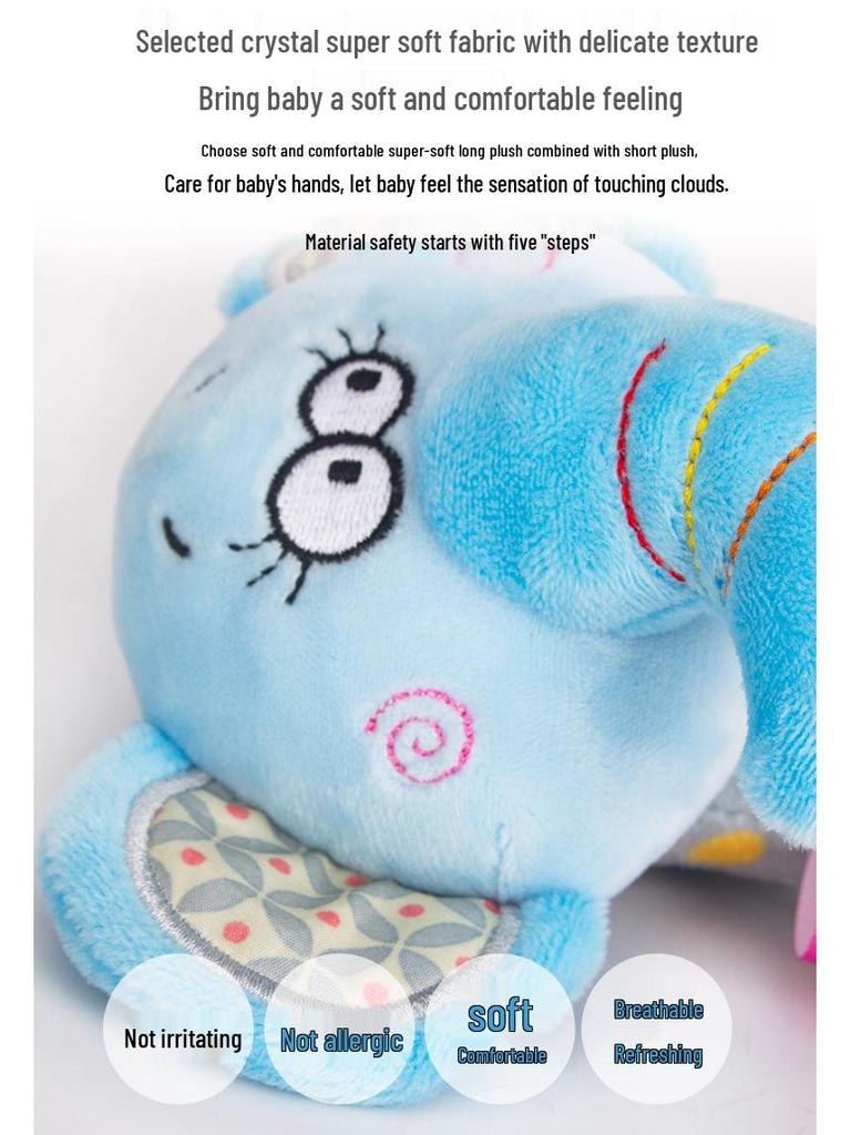 Happy Monkey Newborn Plush Teether & Hand Rattle Toy