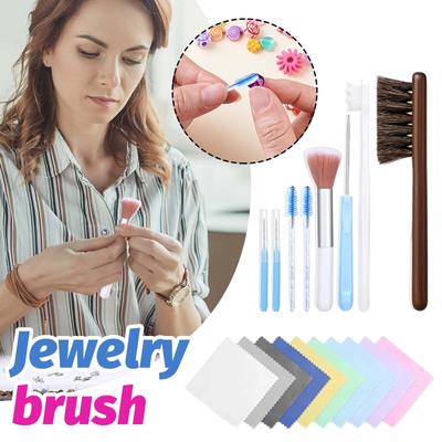 18 Piece Jewelry Cleaning Brush Tool Set, Suitable For All Jewelry, Rings, Gold, Diamonds, Earrings