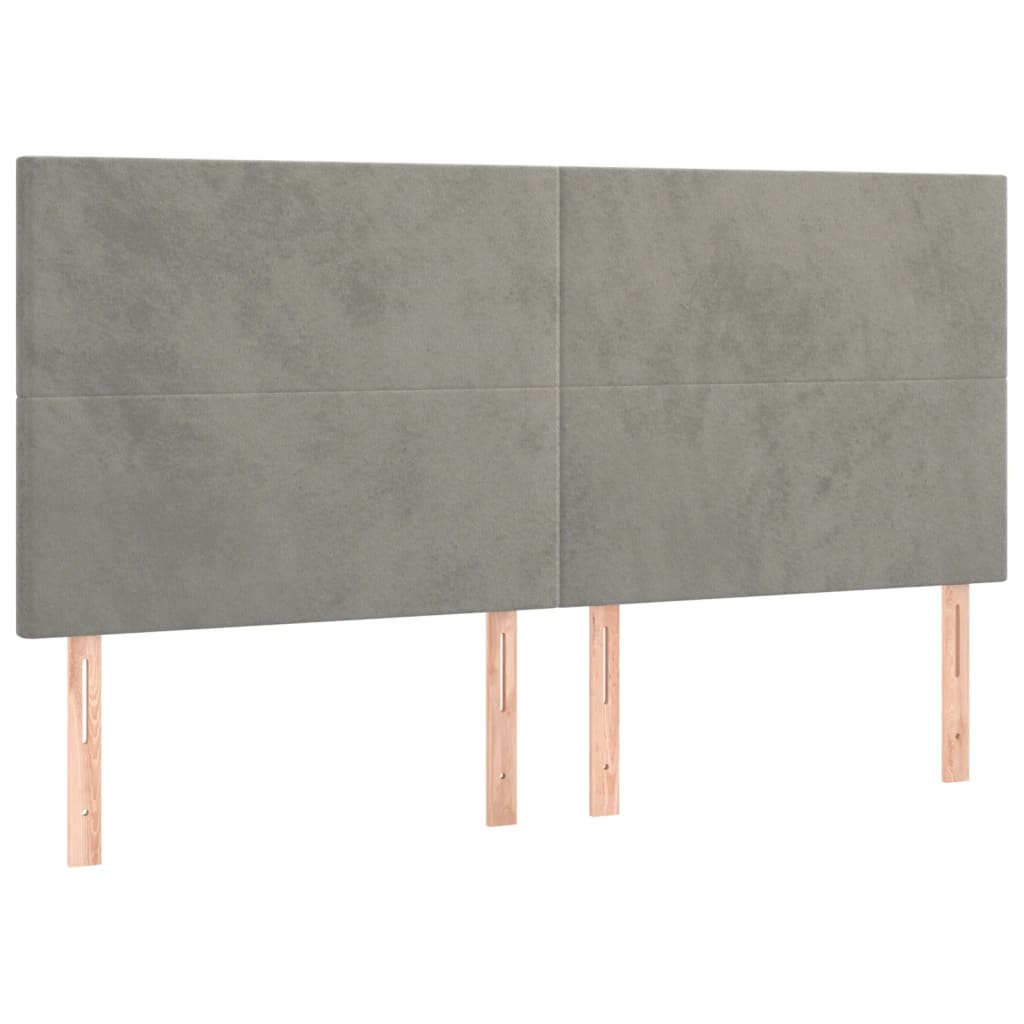 Bed Frame with Headboard Light Grey 180x200 cm Velvet