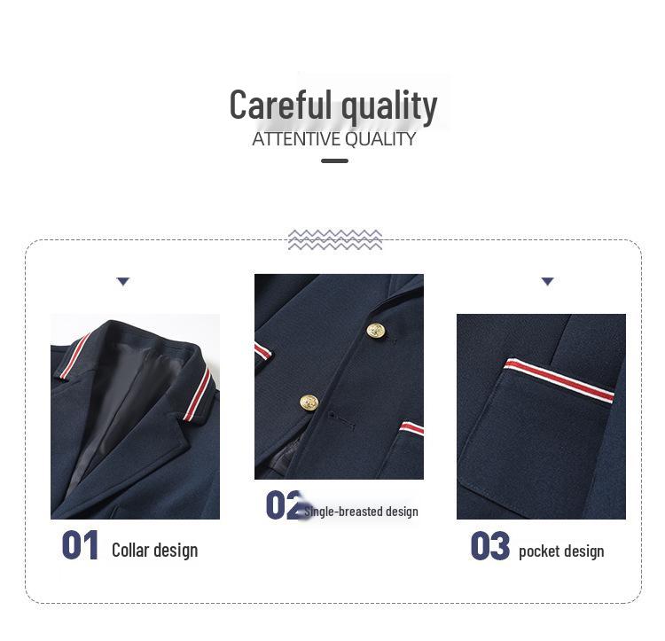 Veste de costume style académie bleu marine pour enfants