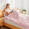 Double Sided Thickened Warm Soft Faux Rabbit Fur Bubble Plush Blanket Tuscany Style for Office Nap Sofa Throw Bedroom Decor Home