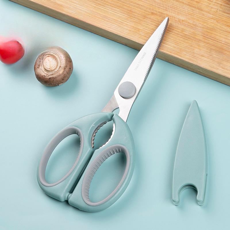 

Кухонные многоцелевые ножницы с чехлами, мощные костерезные ножницы, подходят для резки мяса и жареных куриных костей зелёный