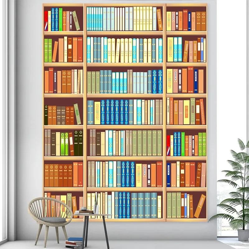 Vintage Library Bookshelf Tapestry Office Living Room Decoration Home Wall Tapestry