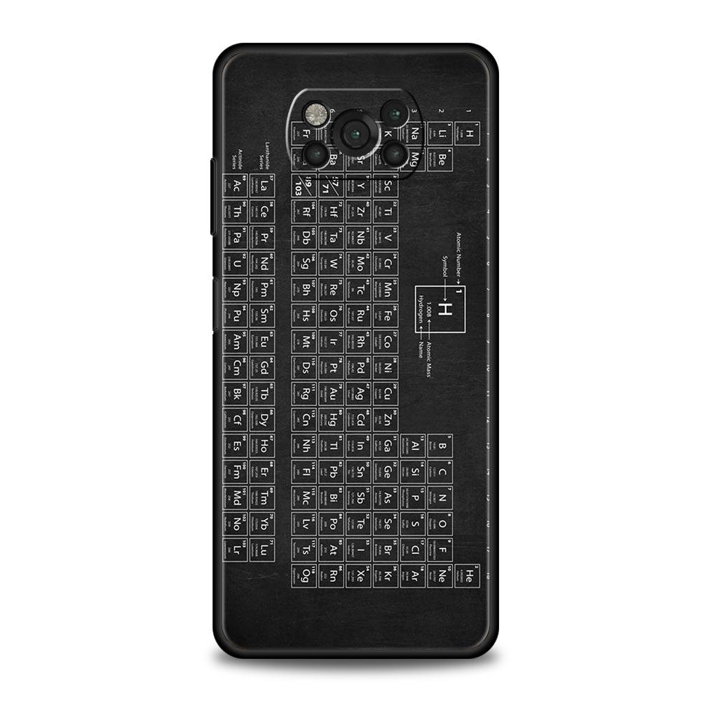 

Phone Case for Xiaomi Poco F7 F6 F5 F4 F3 X7 X6 X5 X4 X3 NFC M4 C51 C55 GT 5G Soft TPU Chemistry College Periodic Table Science Poco F3 GT