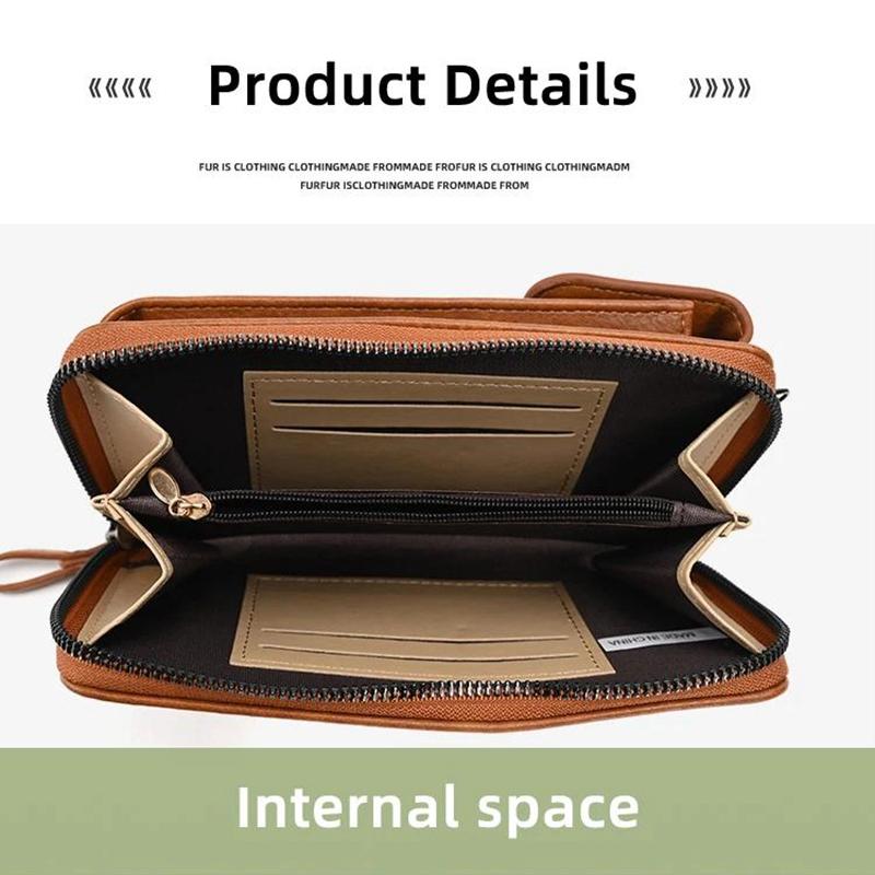 Sac Bandoulière Tendance PU Cuir Portefeuille Sacs Multifonction Messenger Portefeuille Petit Sac à Main à Épaule pour Femmes