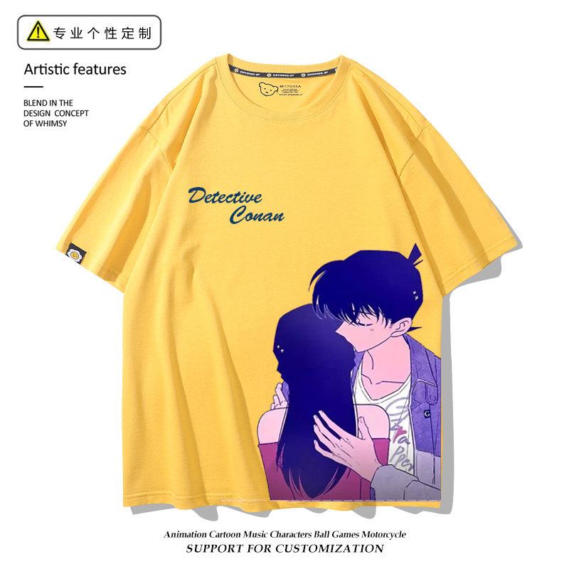 Detective Conan Anime Manica Corta Xiaolan Mouri Ran Stampata Nuova Moda Unisex e da Donna Indumenti Nuovi Casual Manica Corta