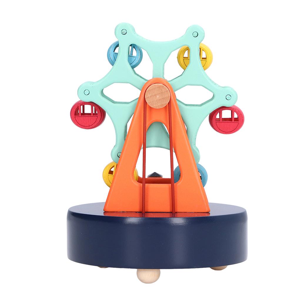 Wooden Ferris Wheel Music Box Retro Cartoon Colorful Music Box with Ferris Wheel for Children