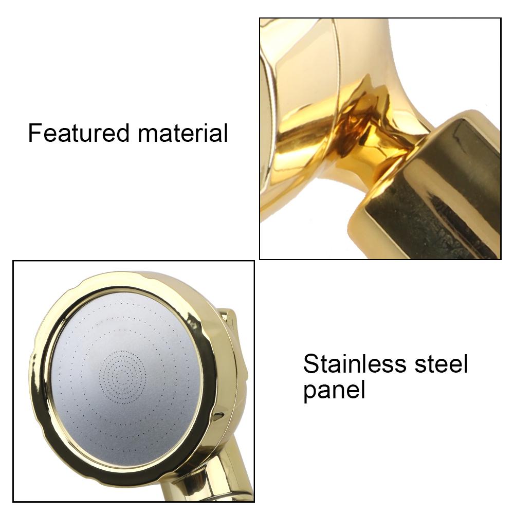 360 grader roterande handhållet duschhuvud Justerbart 3 sprayinställning med ON/OFF Paus-brytare Vattensparande duschhuvud