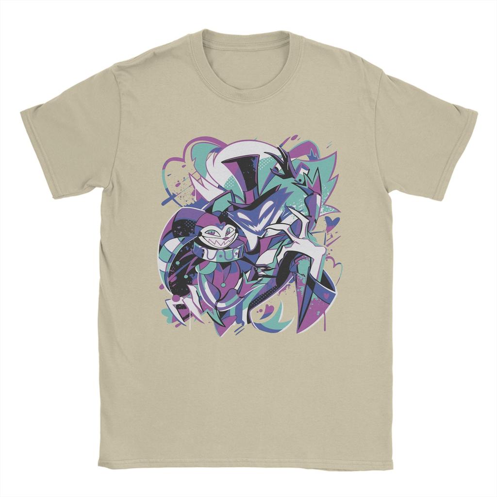 Men's T-Shirt Fizzarolli Fizzamodeous Summer Splatter Hazbins Hotels Cotton Tee Shirt Short Sleeve  T Shirts Crewneck Clothing