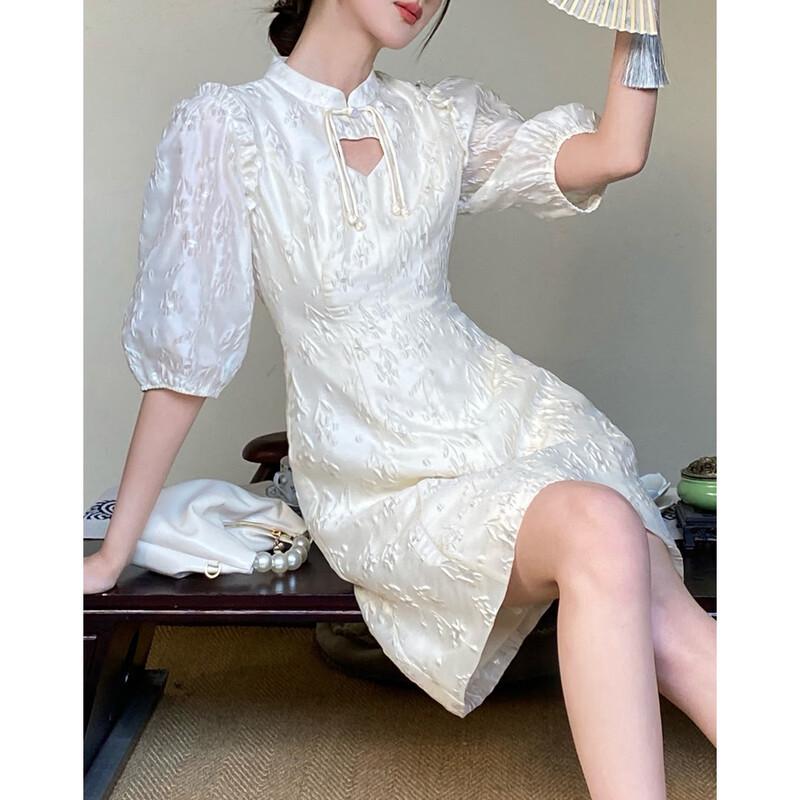 Demana Journey to Jiangnan Chinese Style Stand Collar Dress