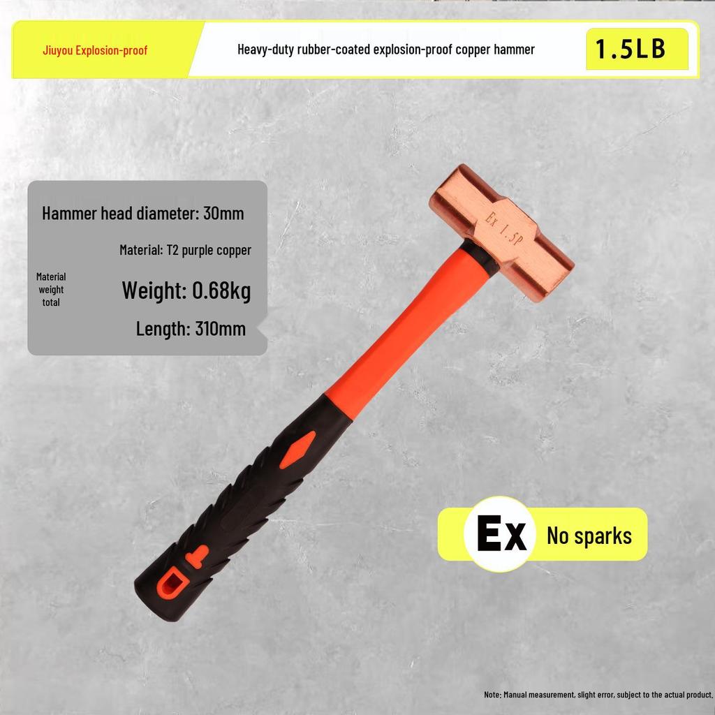 Explosion-Proof Pure Copper Octagonal Mallet, 4lb, 8lb Options Available